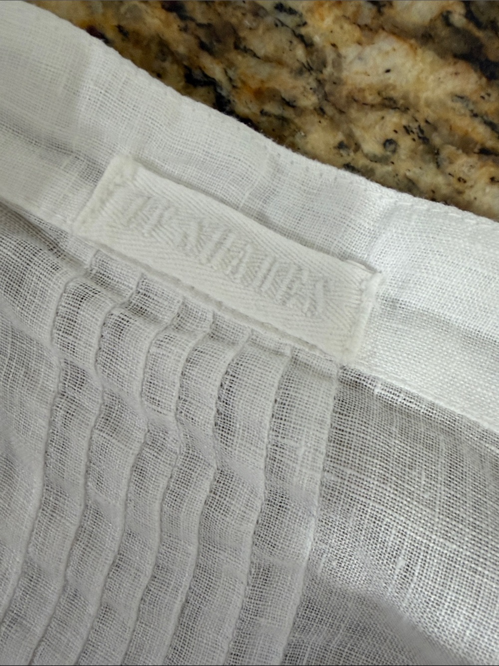 CP Shades White 100% Linen Pintuck Button Front Tunic Blouse USA Small - Picture 6 of 9